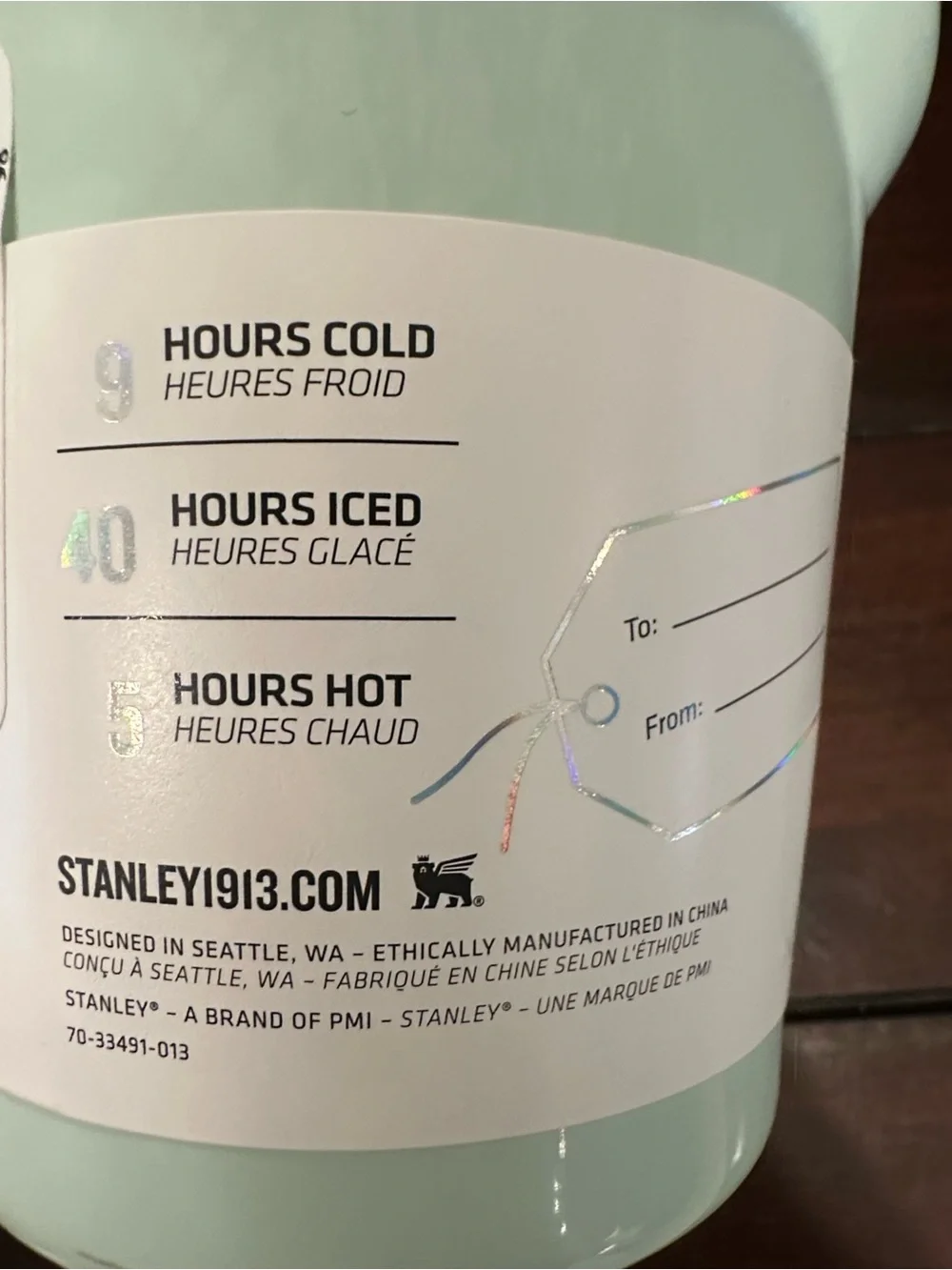 Stanley Seaglass Gloss Quencher Tumbler with Iridescent Floral Design
